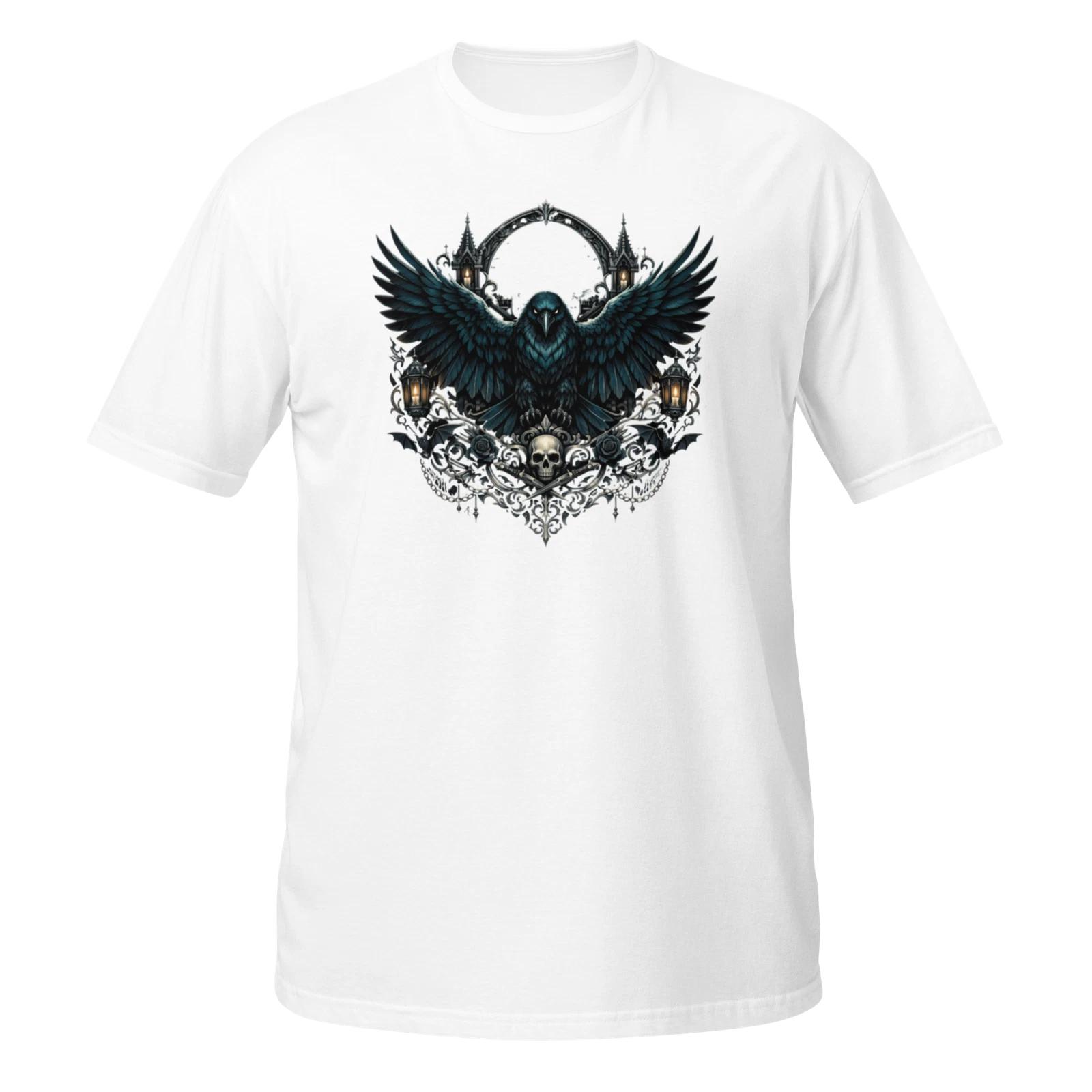 Raven Unisex T-Shirt, Gothic Dark Fantasy Victorian Mystical Bird Crow Occult M