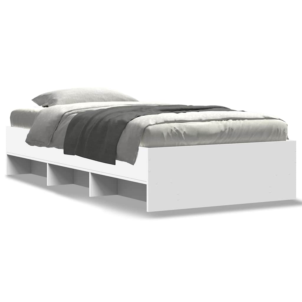 Bed Frame White 75x190 cm Particleboard