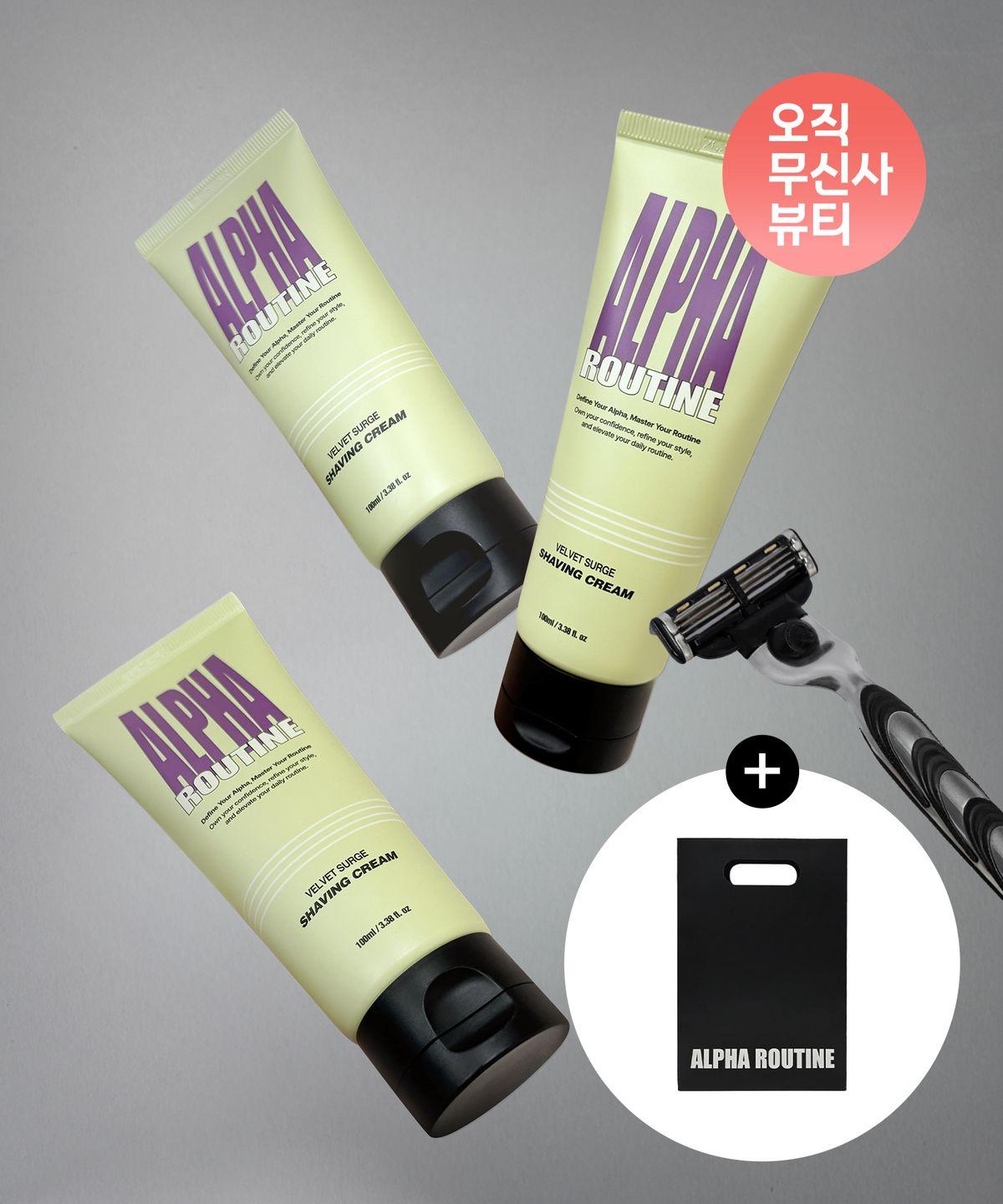 3 Velvet Surge Shaving Creams (+Shopping Bag)