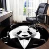 1pc Panda Print Chair Carpet for Office, Round Polyester Mat, Indoor Decor for Office, Easycare Fabric, Washable Non-slip Area Carpet