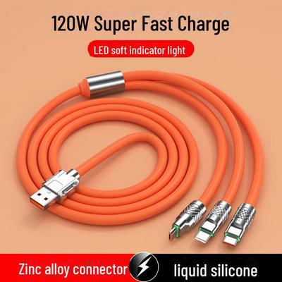 120W Geek Line 3v1 rychlonabíjecí kabel pro Apple, Android a Huawei