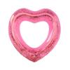 Pink Glitter Heart Swim Tube - Aesthetic Pool Floaty for Summer