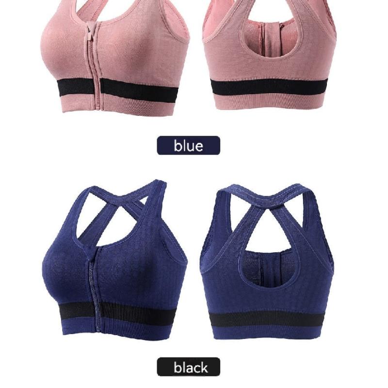 Front Zipper Shockproof Sports Underwear Online Beauty Back Gathered Yoga Fitness Bra