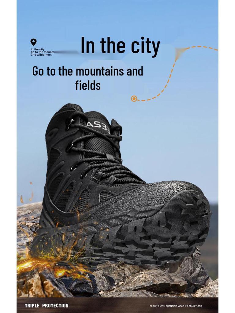 2025 Tactical Military High-Top Combat Boots - Outdoor & Desert Work Mountaineering Shoes