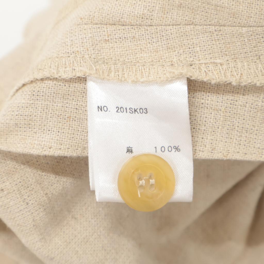 Foufou Light Beige Linen Pleated Long Skirt Skirt 1 Light beigeUsed