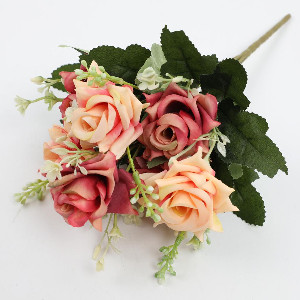 Fake Roses, Artificial Flowers Realistic Silk Faux Rose With Stems For Wedding Decoration Anniversary Bridal Bouquet Floral Arrangement
