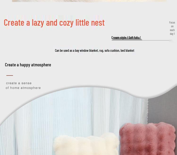 3D Bubbly Králičí Kožešina Omyvatelná Přikrývka na Výklenek a Stříhatelná Koberec