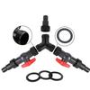 Répartiteur en Y 25 mm (3 x 3/4") avec 2 robinets d'arrêt – Distributeur d'eau PP pour pompe &amp; irrigation