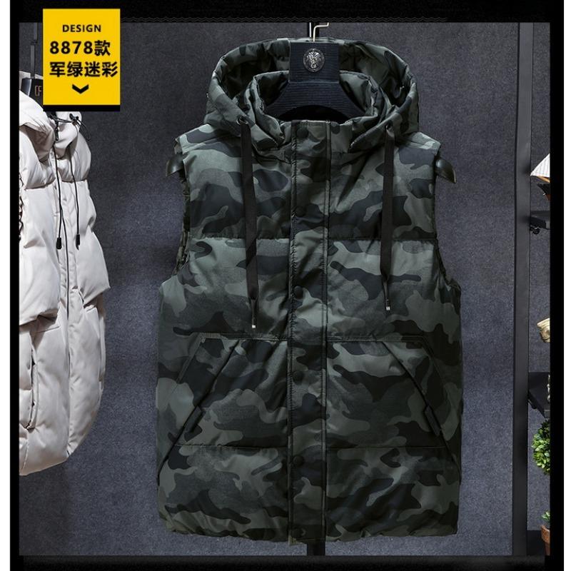 Men S Thickened Detachable Hood Camouflage Work Sleeveless Waistcoat Vest Outerwear
