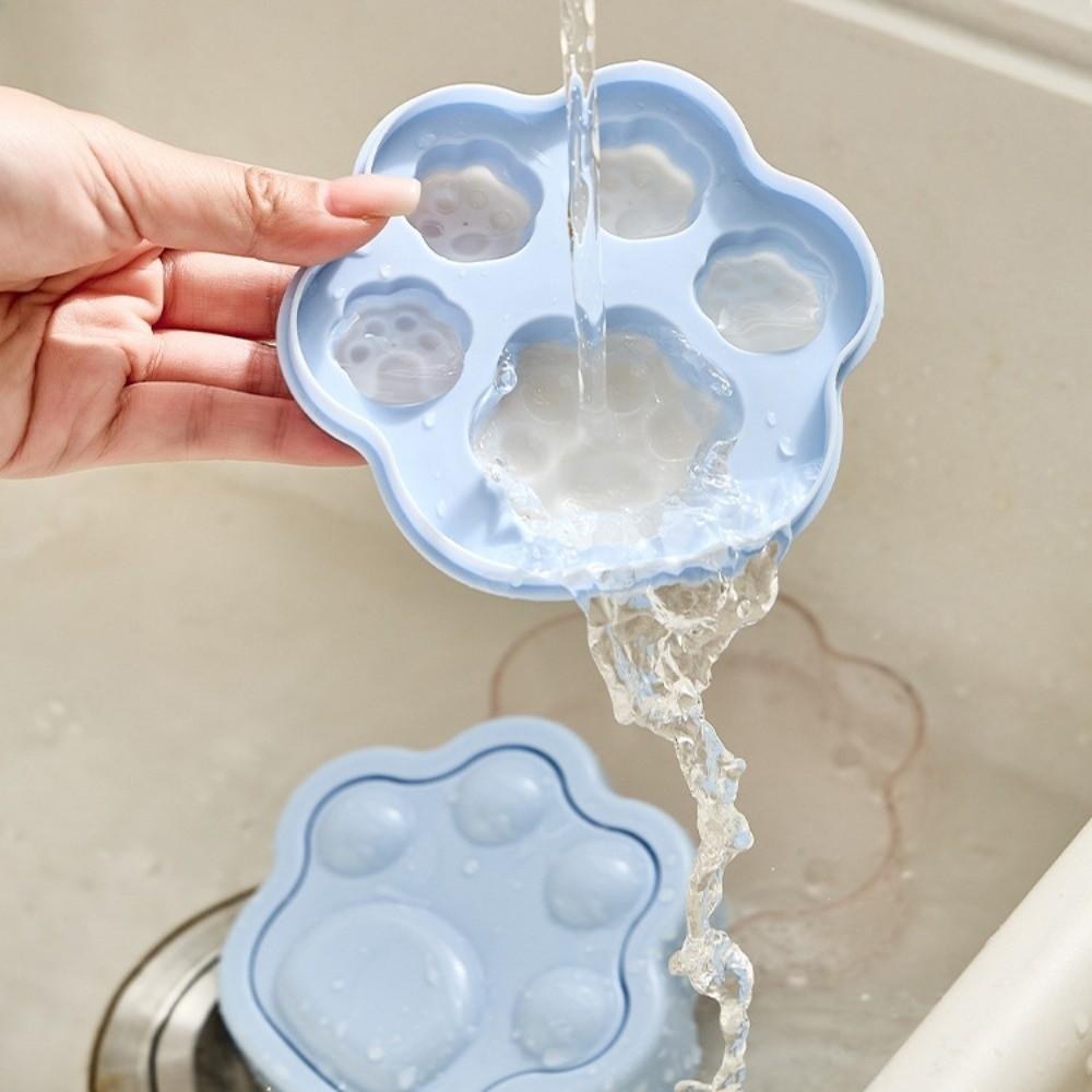 BPA Free Cat Paw Ice Block Mold Easy Demolding Pressing Ice Box Cute Ice Making Mold  Summer