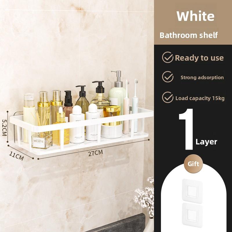 Bathroom Rack No Punching Wall-mounted Toilet Rack Sanitary Products Storage Rack Nail-free Storage Rack
