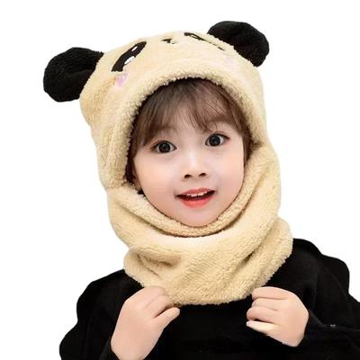 Cartoon Hat for Girls Boys Scarf Thicken Cap Winter Hat for Kids Newborn Baby Stuff Children Hat Plus Fleece Kids Caps