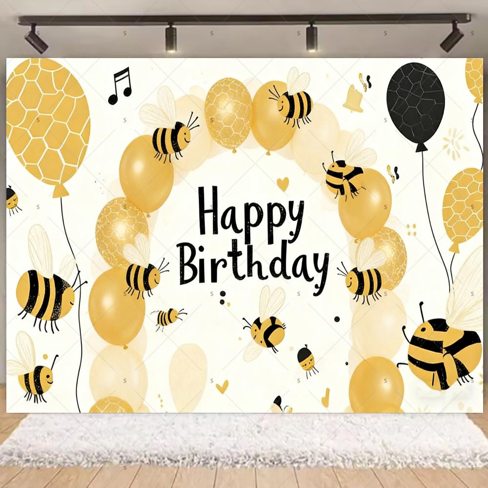 Cartoon Little Bee Theme Background Kids Birthday Party Decoration Honey Sunflowers Daisy Backdrop Newborn Baby Shower Supplies