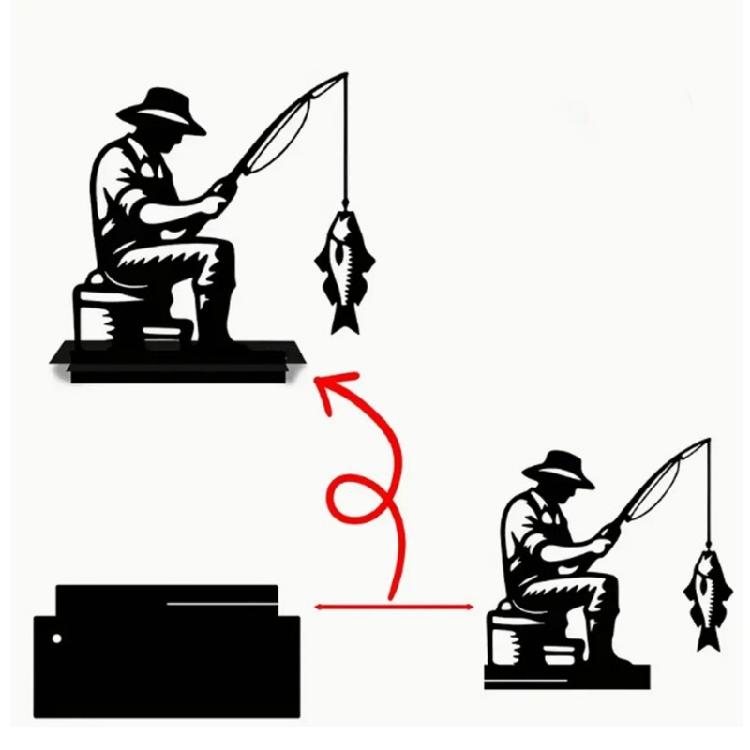 Escultura Clássica de Pescador em Ferro Fundido Ornamento Elegante de Mesa Presente Único Para Pescador Decoração de Casa Jardim