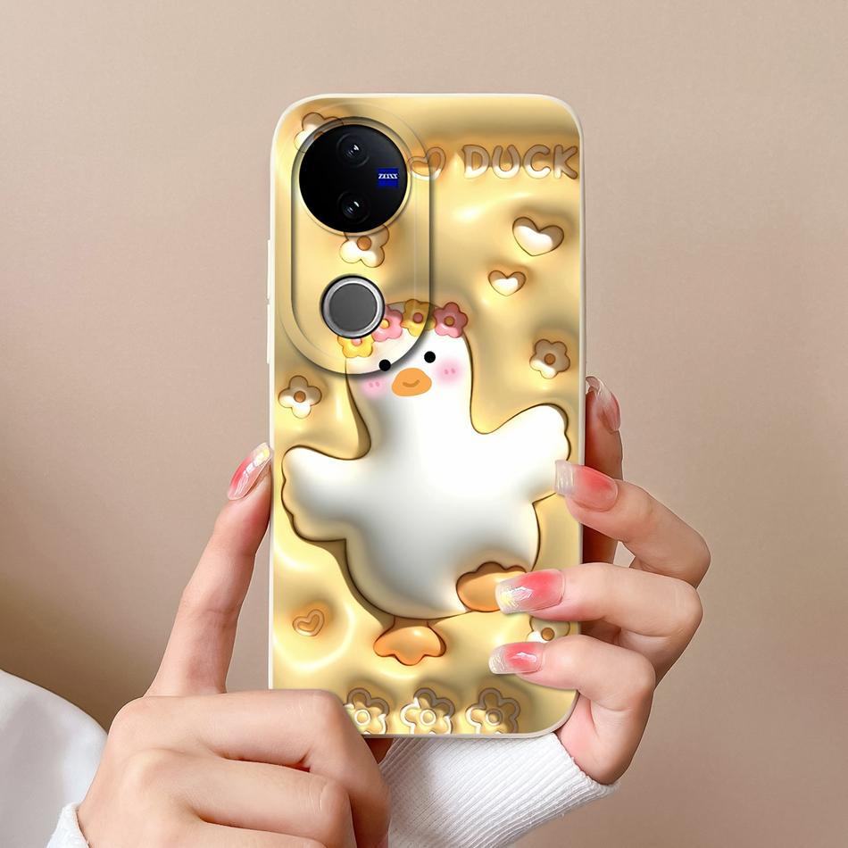 For Vivo V50 Lite Case Cute Cartoon Phone Shell Soft Liquid Silicone Back Cover For Vivo V 50 Full Protection Shockproof Bumper