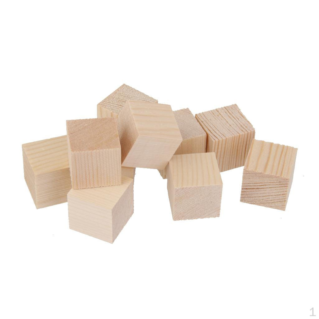 12 Piece Wood Blocks Natural Embellishment for Crafts