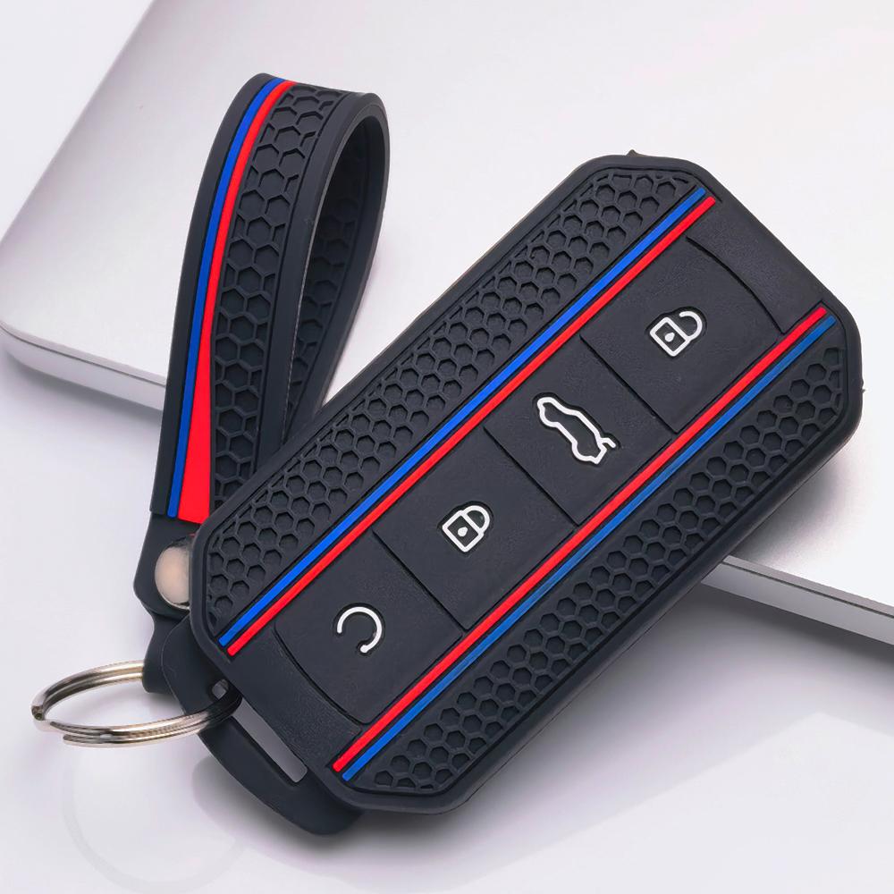 Key Case Cover for Chery Omoda C7 Jaecoo J7 J5 with Keychain Non Slip Key Shell for 4 Button Chery Smart Car Remote Key Case Anti-Scratch Surface