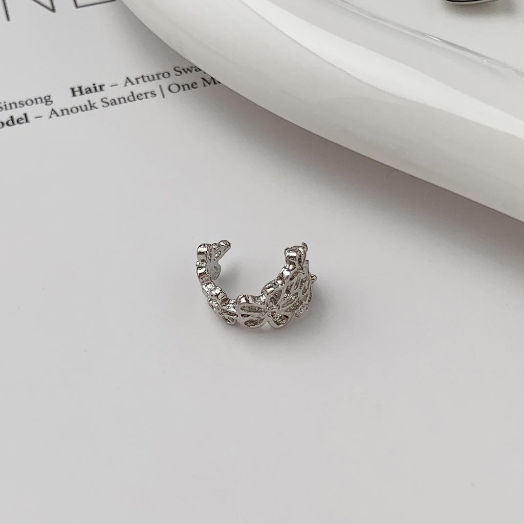 Silver Series Light Luxury Zircon Earrings Women'S Niche Design Style Simple And Versatile Fashion Sense Ear Clip Ear Buckle