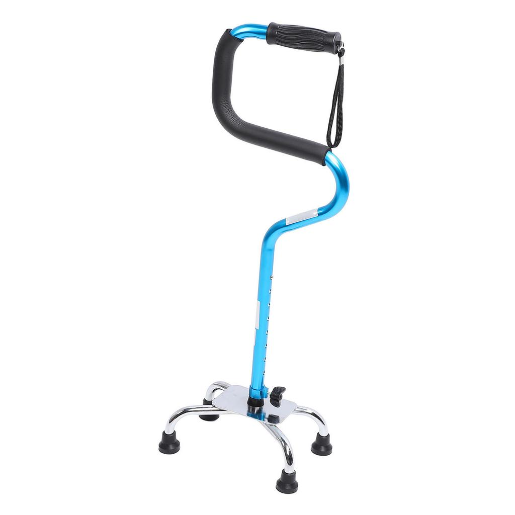 4 Pronged Base Walking Cane TPR Grip Aluminum Alloy Non Slip Quad Standing Stick for Indoor Outdoor