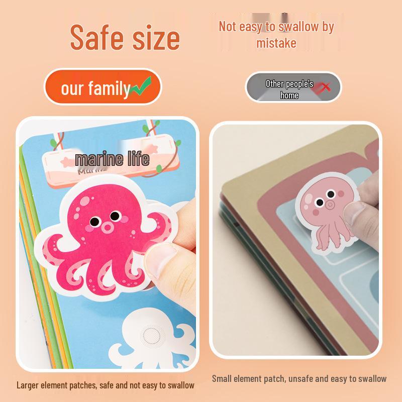 Livre pour bébé en tissu déchiré à la main avec Velcro pour l'éducation précoce: Jouet sûr pour les enfants de 0 à 1 an