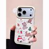 Cute Christmas Kitten Applies To Apple 16/17promax Mobile Phone Case IP15/14plus Bulging Bag Leather Pattern 13 Soft