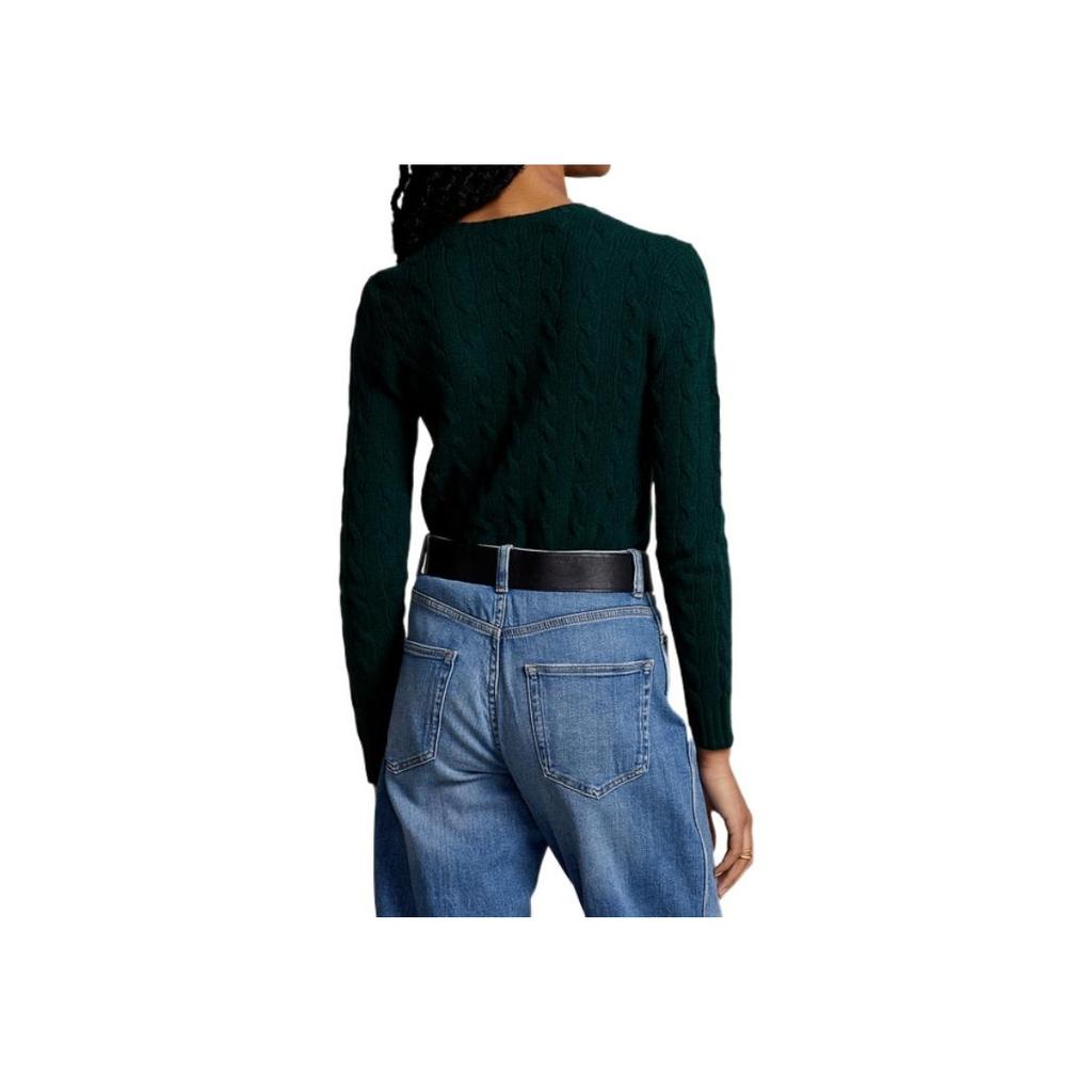 Polo Ralph Lauren Solid Color Wool Cashmere Blend Cable Knit Crew Neck Sweater Women sweater Green WMPOSWENC020452-300