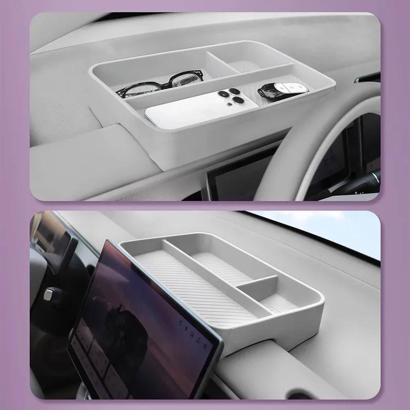For Leapmotor B01 B10 Central Control Screen Dashboard Rear Silicone Storage Box Organizer Tray Car Interior Accessories