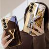 Shining and dazzling "G" For Samsung Galaxy S26 S20 FE 21 22 Ultra 23 Plus 24 Ultra 25Ultra S21+ 22Plus Golden glass phone case