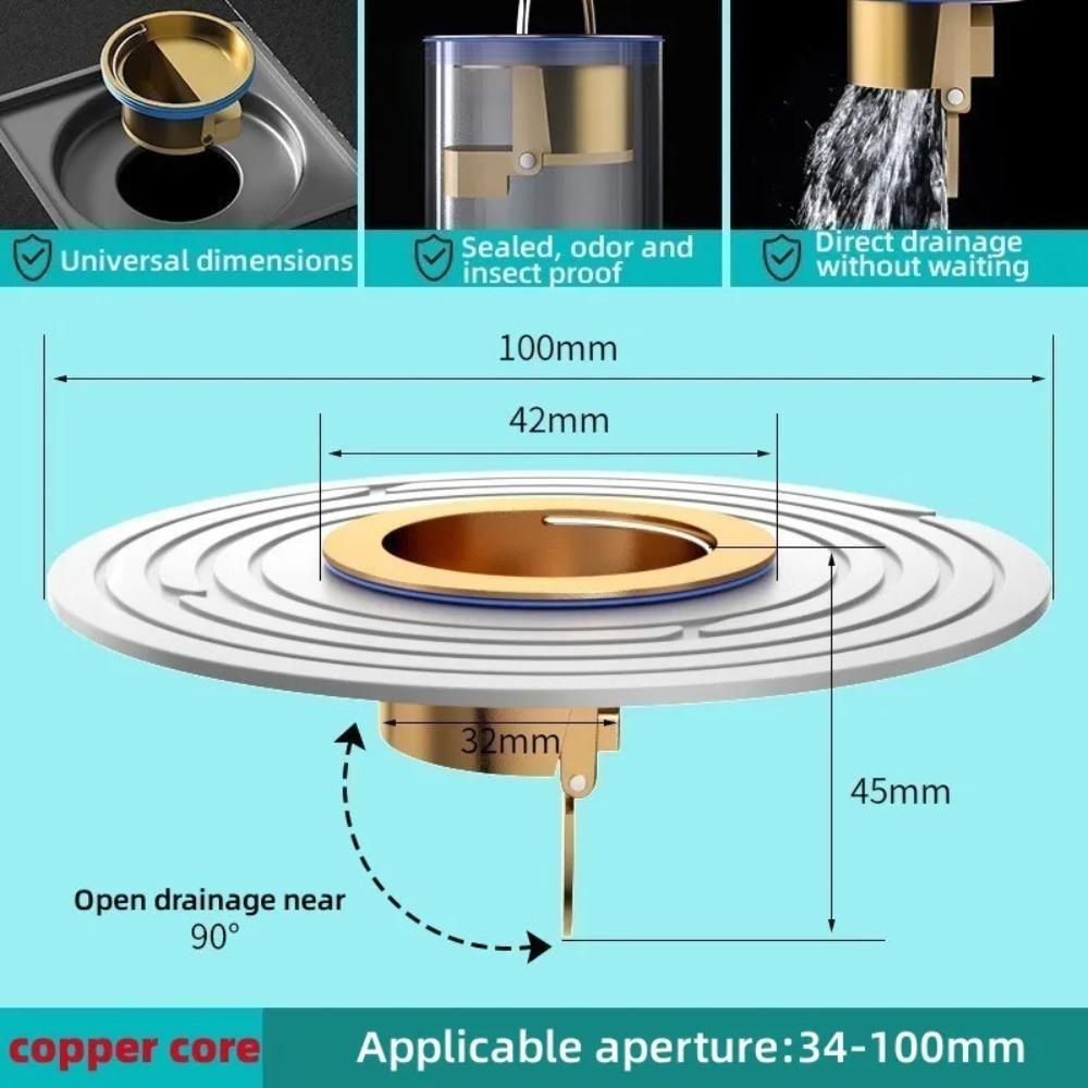 1PC Brass Floor Drain Core Fast Drainage Odor Insect Proof Bathroom Sink Shower Strainer Backflow Preventer Floor Drain Baño