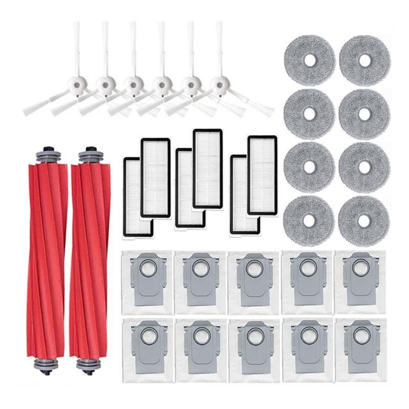 A20F-32PCS Accessories Kit For Roborock Q Revo Maxv / Roborock P10 Pro Robot Vacuums Main Side Brush Filter Mop Dust Bag