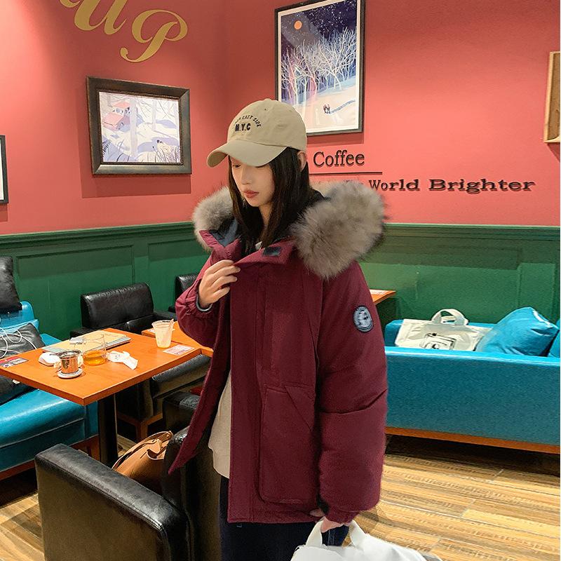 

Angra red down cotton-padded jacket women s tooling pie overcomes winter new cotton-padded jacket small man cotton-padded jacket S красный