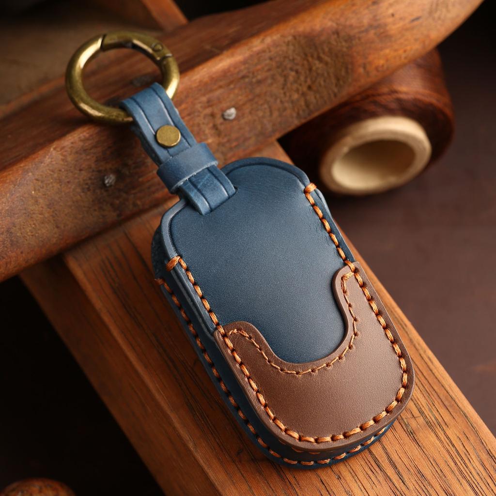 Suitable For Mahindra Car Key Cover Mahindra Handmade High-End Leather Key Case Ring