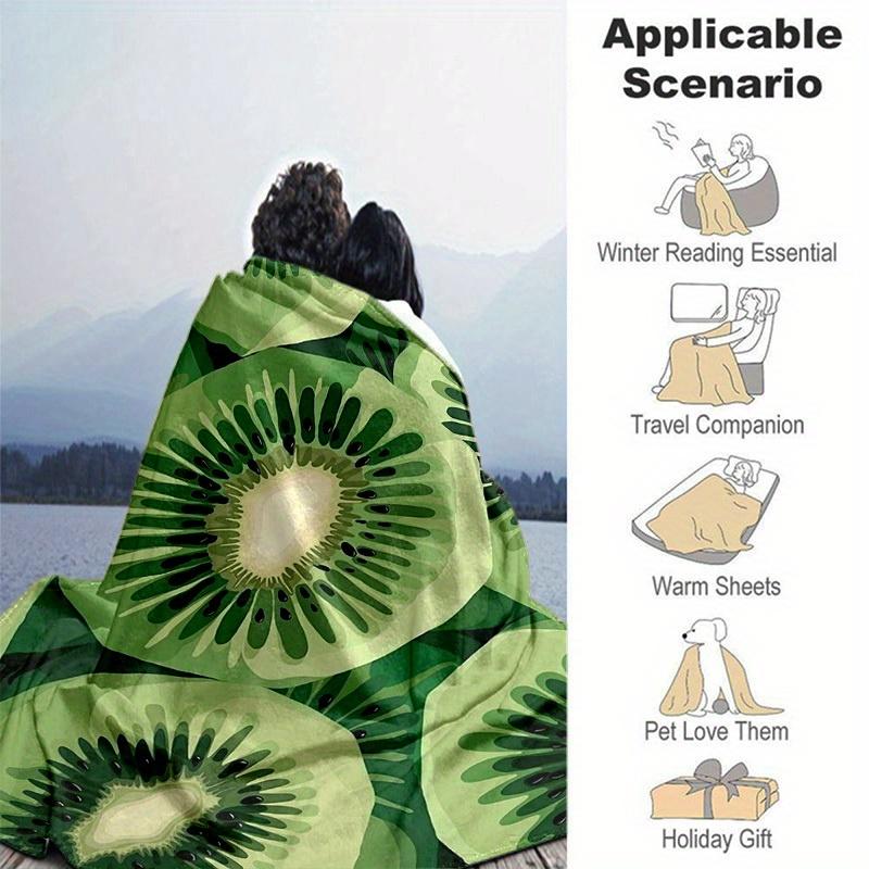 1pc. Kiwi Fruit Pattern Blanket - Home Decor, Office Blanket, Outdoor Blanket, Gift