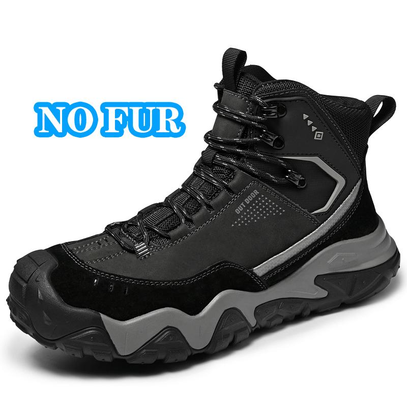 Comfy Leather Men's High Top Shoes Fashion Men Ankle Boots New Design Outdoor Hiking Boots Non-Slip Male Casual Shoes Sneakers