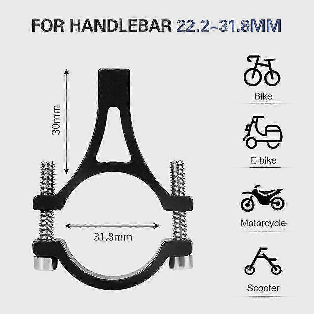 Bicycle Mobile Phone Mount Aluminium Motorcycle Scooter Handlebar Phone Holder for 3.0 - 6.8 Inches Smartphone Mount Bracket
