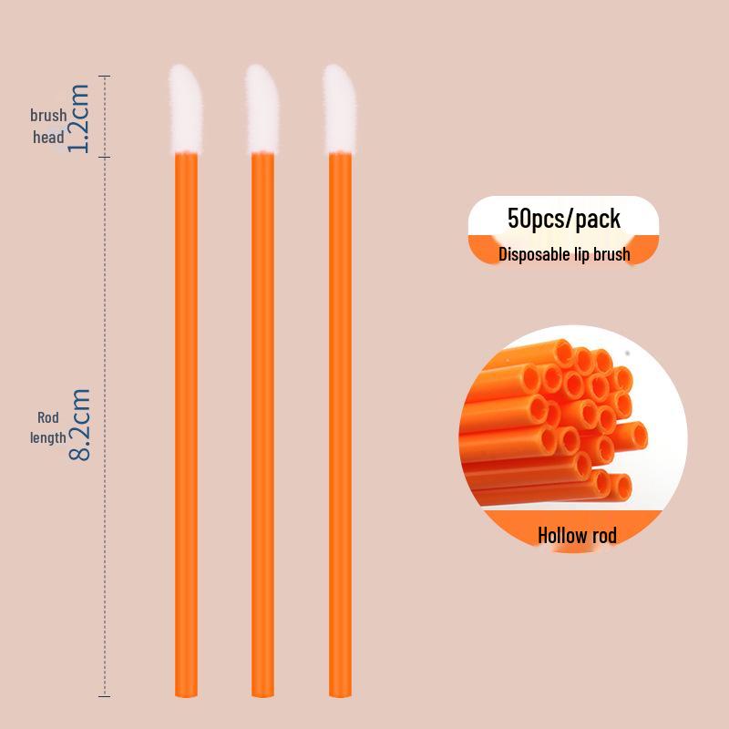 Einweg Hohl-Lippenpinselstiele, 50er-Pack: Tragbare Lippenstift-Make-up-Werkzeuge Pinsel