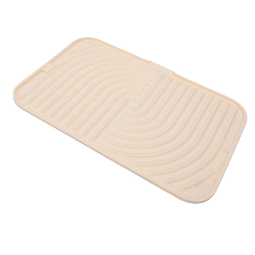 Silicone Dish Drying Mat with Slope Drain Design Non Slip Sink Dish Drying Rack Mat for Kitchen Counter