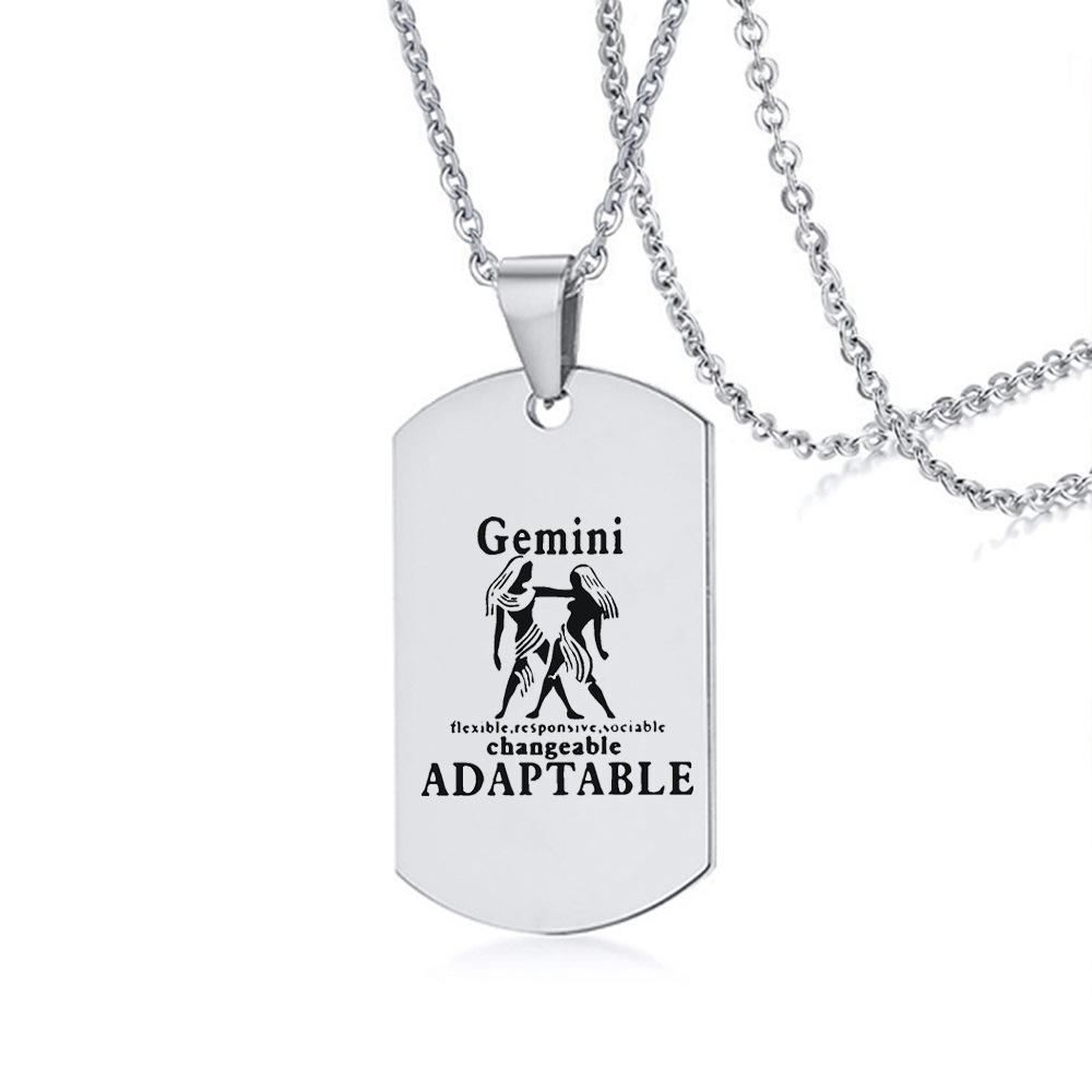 Sternzeichen Halskette für Männer Frauen 12 Konstellation Edelstahl Skorpion Kette Halskette Geburtstagsgeschenk Anhänger Schmuck