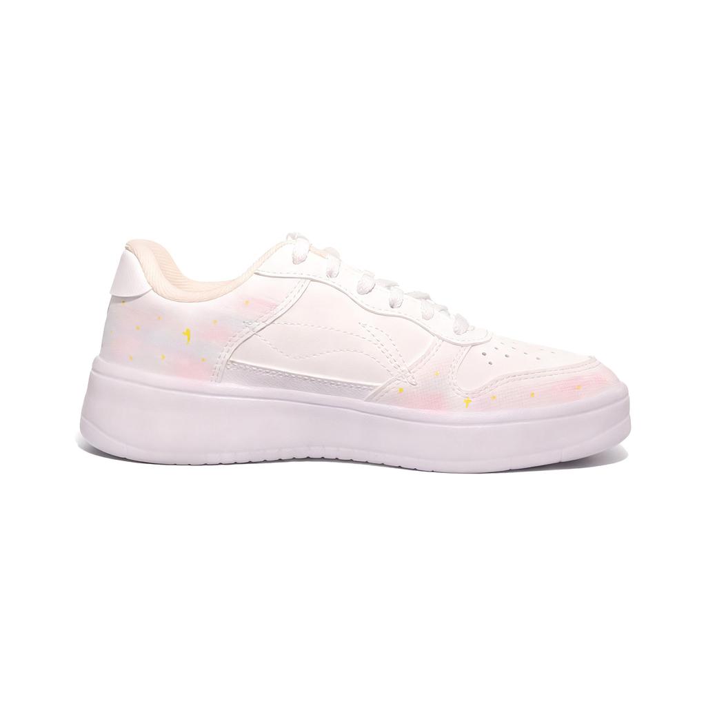Li Ning Floating Boat Synthetic Leather Wear resistant And Lightweight Low top Skateboard Shoes Women's White Pink AGCS420-6(Team1114-)