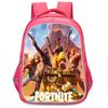16-Inch Fortnite Cartoon Backpack with Double Zipper Design, Ergonomic Spine Protection, Suitable for Boys & Girls Aged 5-8