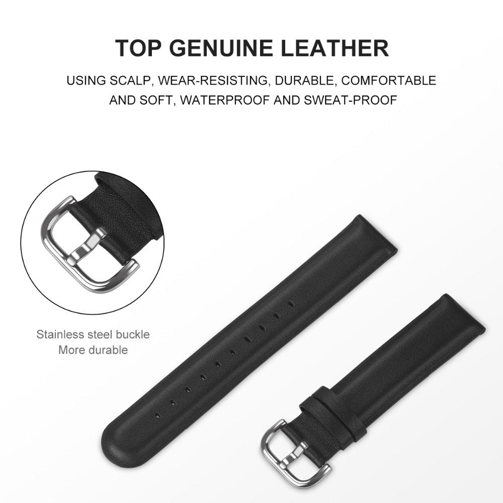 

Pure Color Genuine Leather Watch Band for Fitbit Versa 3 Black