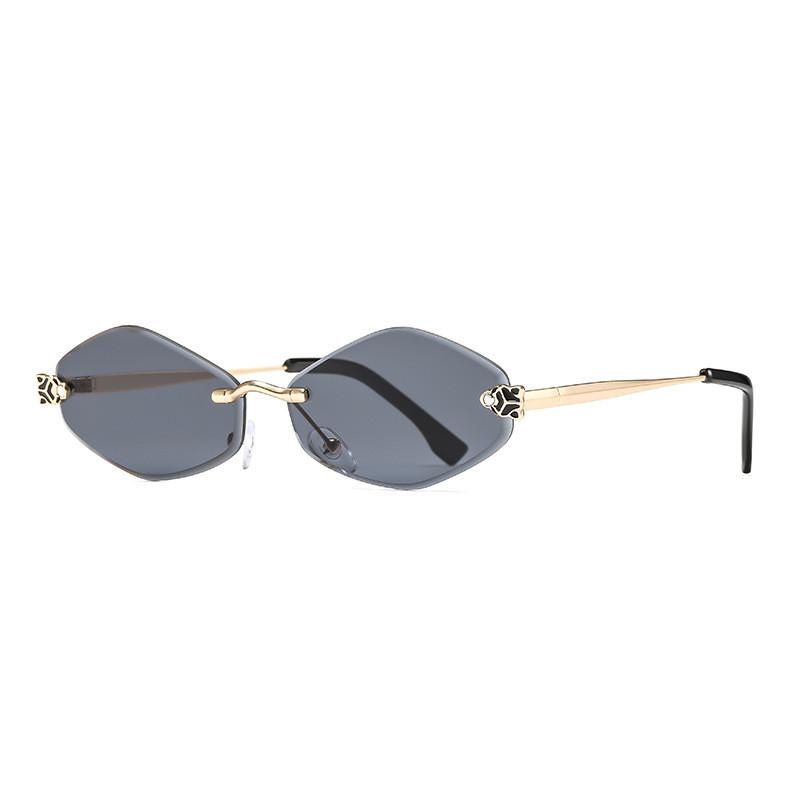 

Minimalist Cat Eye Sunglasses With Metal Frame And Uv Protection For Casual Wear Gray