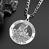 Saint Christopher Protect Us Enamel Medal Pendant Necklace for Women Men Stainless Steel Christian Chain Amulet Jewelry Gift