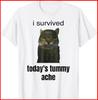 I Survived Today's Tummy Ache White Cotton T-Shirt S-5XL