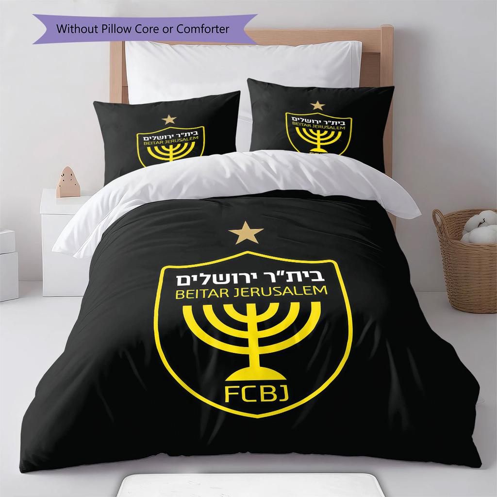 Beitar Jerusalem Pattern Bedding,Quilt Set Quilt Cover Pillowcase Home Birthday Gift(1 * Duvet Cover + 2 * Pillowcase, Without Core)