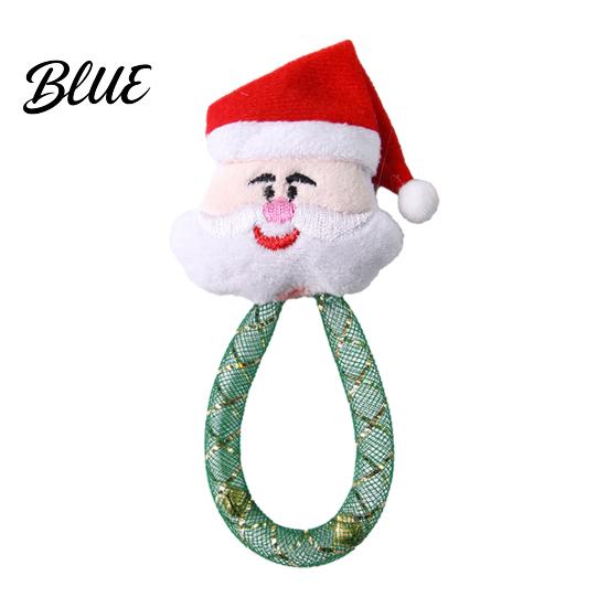 Cat Chew Toys for Teeth Cleaning Christmas Catnip Toy Indoor Cats, Stuffed with Mesh Teething Relief Kittens Tube, Interactive Flexible Tube