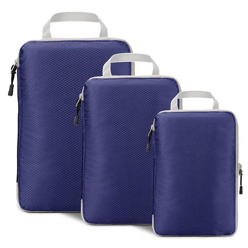3Pcs Folding Travel Organizer Storage Bags Luggage Underwear Shoes Suitcase Pouch Cube With Zipper Room Organizer Pack Products
