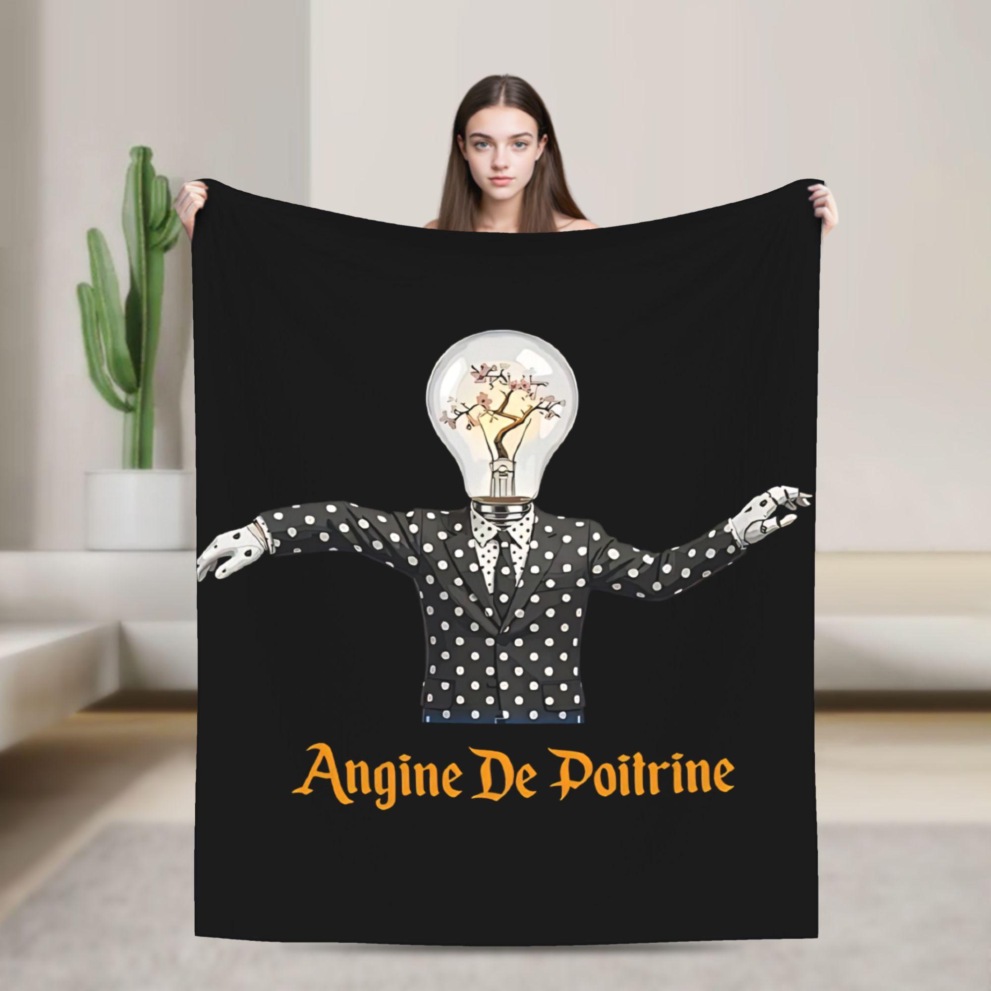 Happy Adults Toys Unisex White Angine De Poitrine Rock Music Velvet Throw Blankets Blanket For Home Outdoor Warm Bed Rug,