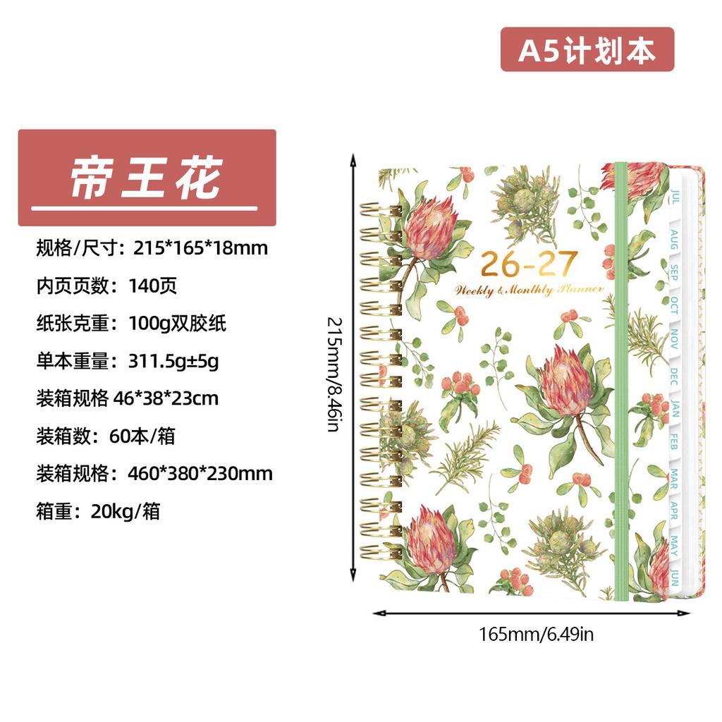 A5 Weekly Planner Spiral Bound Daily Schedule Notebook Journal Calendar