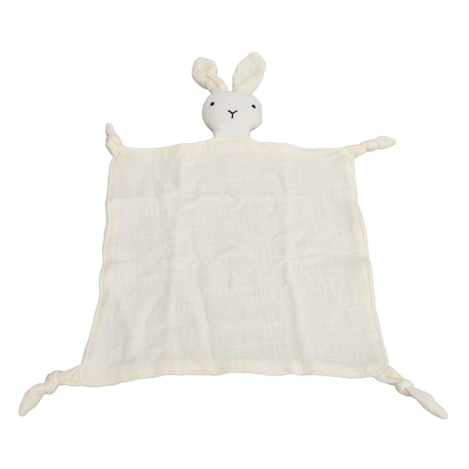 

Bunny Security Blanket Cute Lovey Blanket Double Layer Cotton Soft Security Blanket for Sleeping Playing